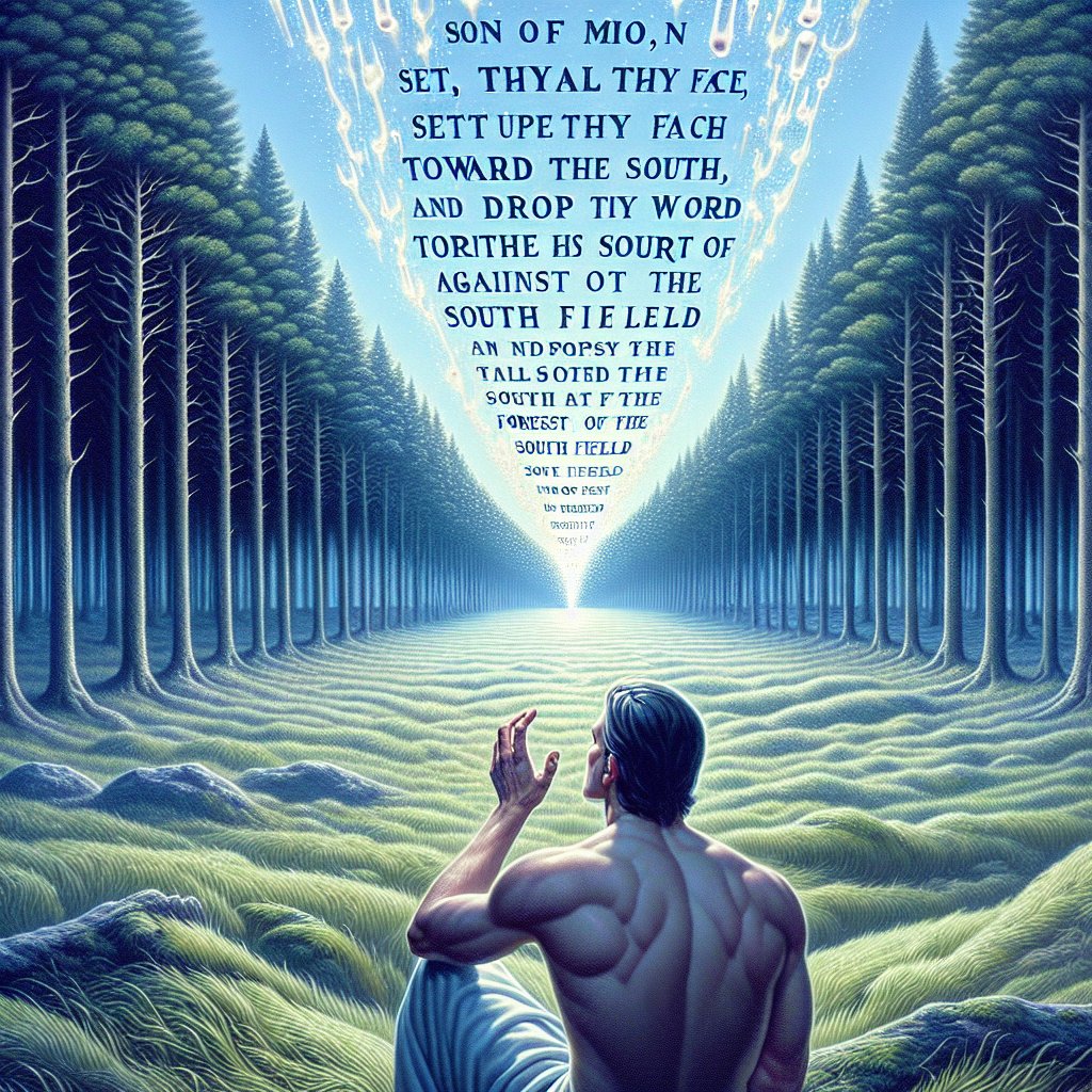 Ezekiel 20:46 - "Son of man, set thy face toward the south, and drop thy word toward the south, and prophesy against the forest of the south field;"