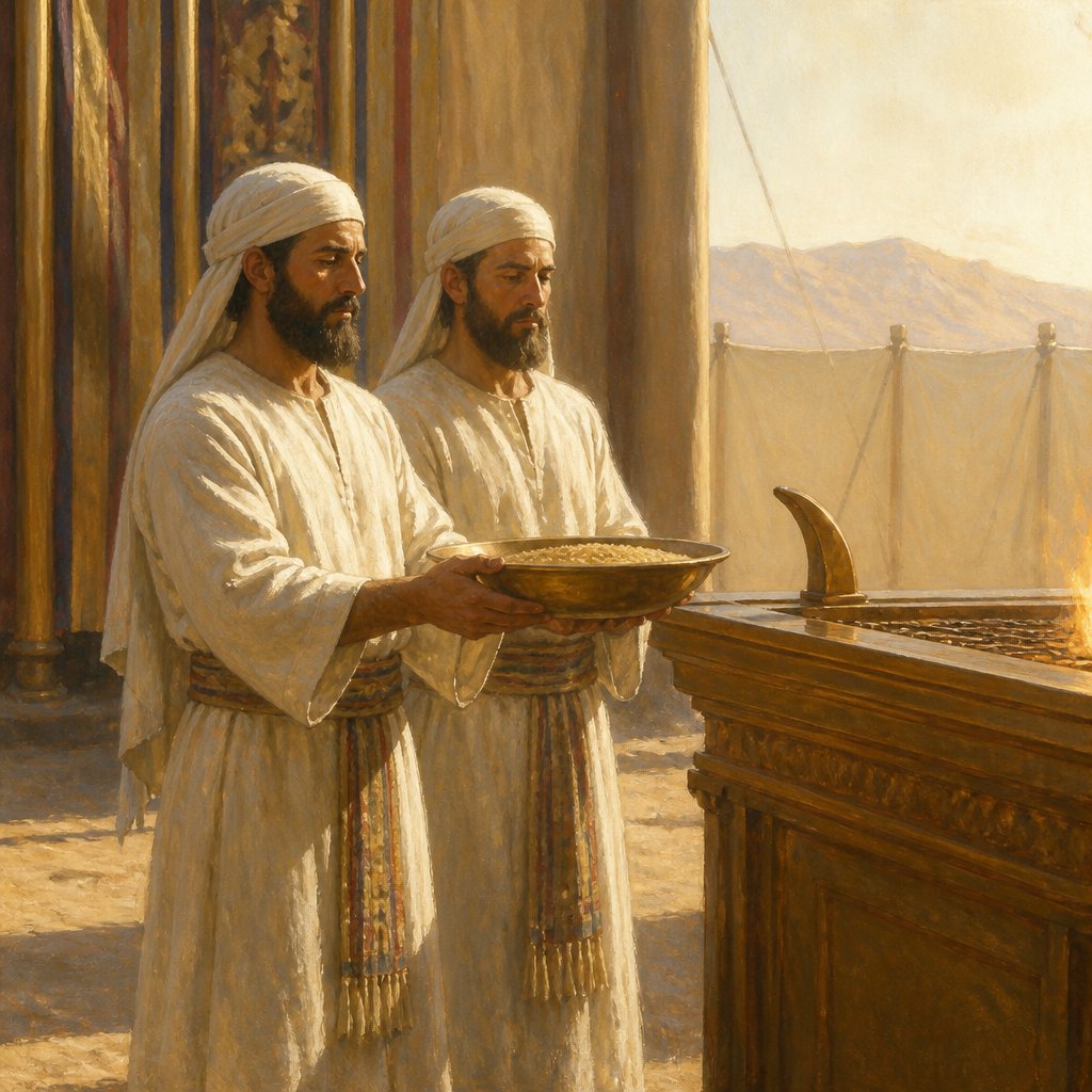 "¶ And this is the law of the meat offering: the sons of Aaron shall offer it before the LORD, before the altar." - Leviticus 6:{verse.verse_number}