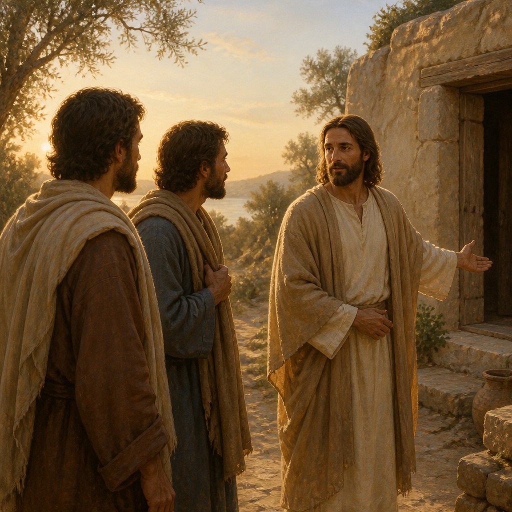 "He saith unto them, Come and see. They came and saw where he dwelt, and abode with him that day: for it was about the tenth hour." - John 1:{verse.verse_number}