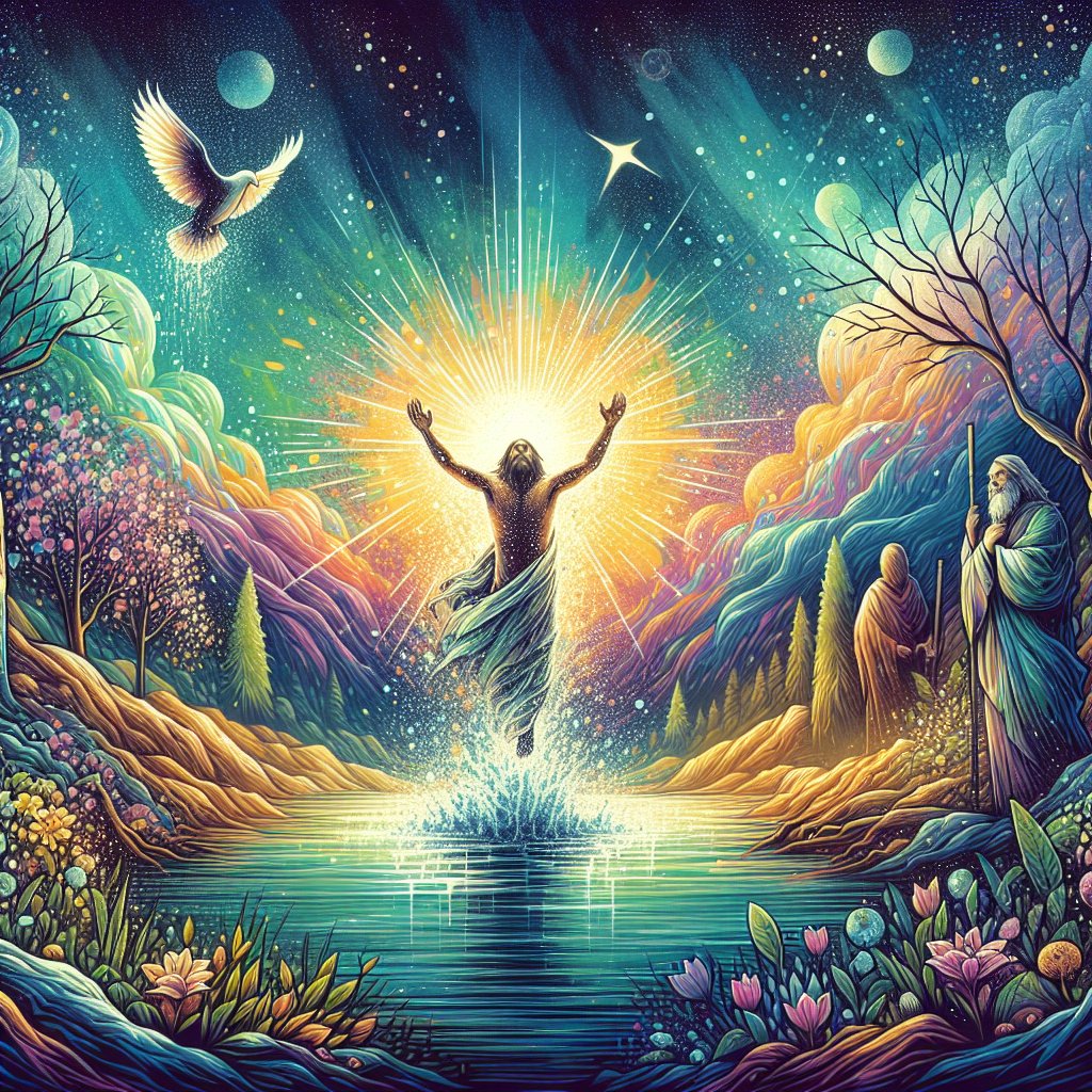 Therefore, if anyone is in Christ, the new creation has come: The old has gone, the new is here!
Create a respectful and devotional digital art inspired by the Christian theme of rebirth and renewal. This concept is based on the statement, 'The old has gone, the new is here!' which is often associated with the idea of a new creation in Christ. The artwork should reflect a sense of emergence from the old and embracing the new, filled with hope, peace, and spiritual renewal. The art should avoid the use of any text or words.