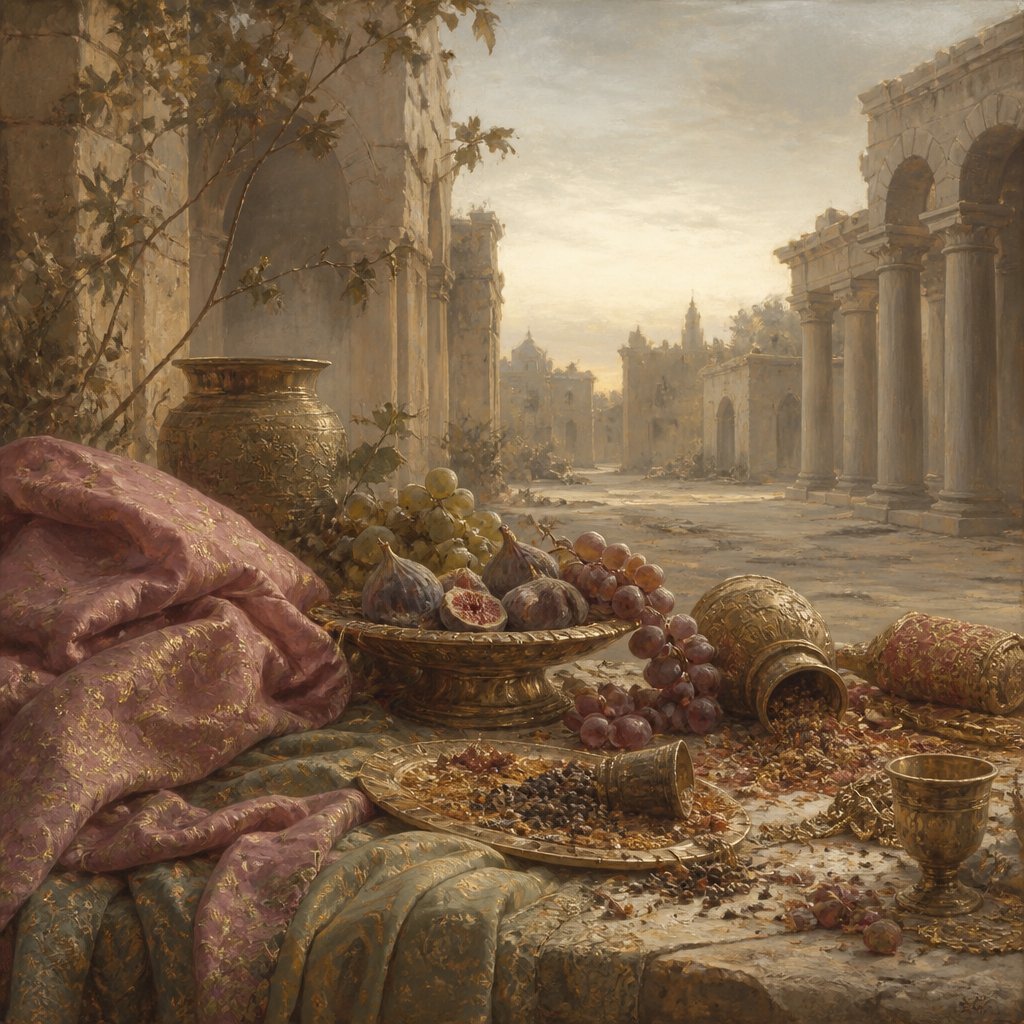 "And the fruits that thy soul lusted after are departed from thee, and all things which were dainty and goodly are departed from thee, and thou shalt find them no more at all." - Revelation 18:{verse.verse_number}