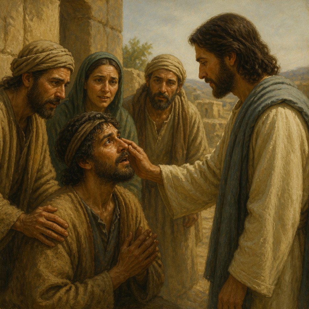 "And they bring unto him one that was deaf, and had an impediment in his speech; and they beseech him to put his hand upon him." - Mark 7:{verse.verse_number}