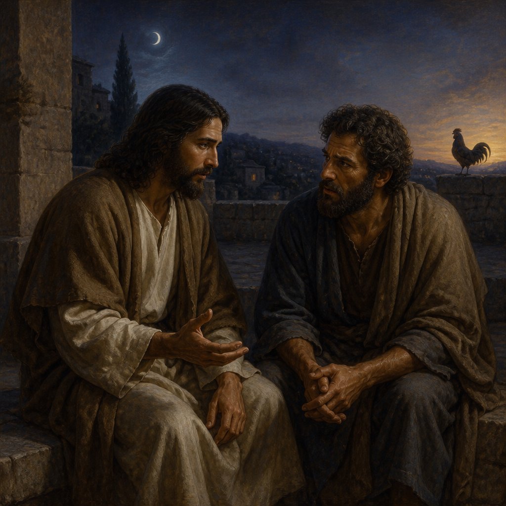 "Jesus said unto him, Verily I say unto thee, That this night, before the cock crow, thou shalt deny me thrice." - Matthew 26:34
