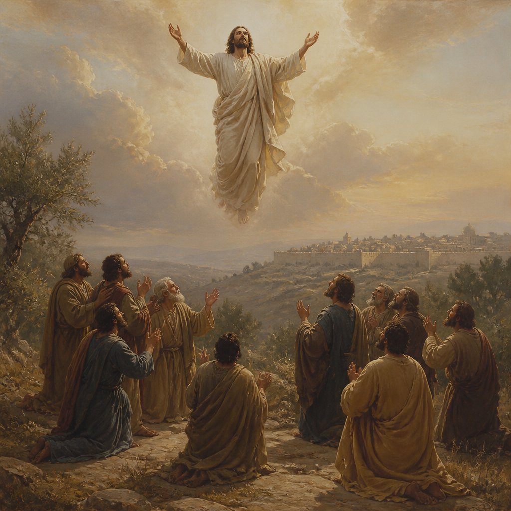 "And he led them out as far as to Bethany, and he lifted up his hands, and blessed them. And it came to pass, while he blessed them, he was parted from them, and carried up into heaven. And they worshipped him, and returned to Jerusalem with great joy: And were continually in the temple, praising and blessing God. Amen." - Luke 24:{verse.verse_number}