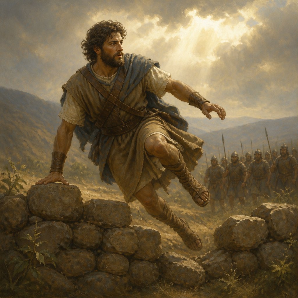 "For by thee I have run through a troop: by my God have I leaped over a wall." - 2 Samuel 22:{verse.verse_number}