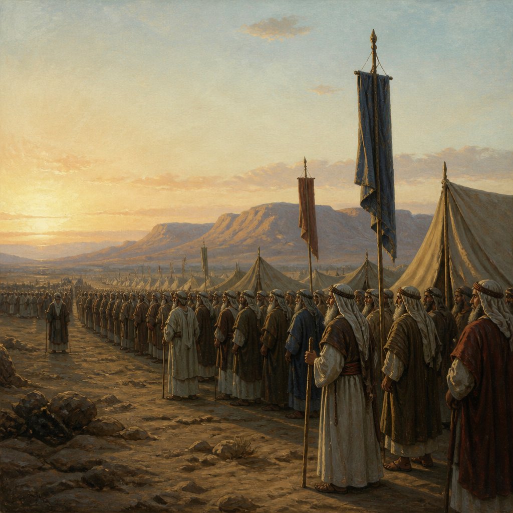 "And his host, and those that were numbered of them, were forty and five thousand and six hundred and fifty." - Numbers 2:{verse.verse_number}