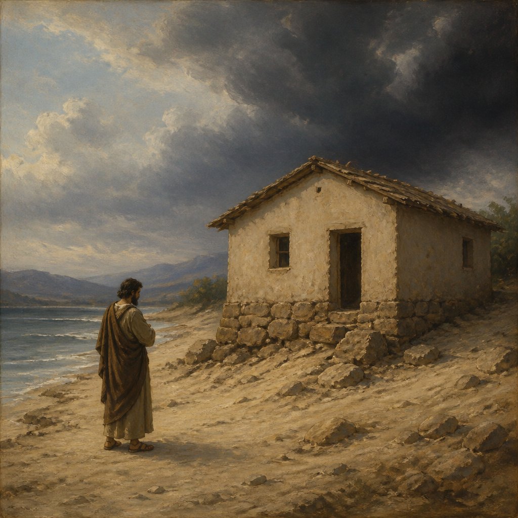 "And every one that heareth these sayings of mine, and doeth them not, shall be likened unto a foolish man, which built his house upon the sand:" - Matthew 7:26