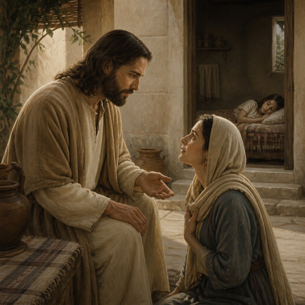 "And he said unto her, For this saying go thy way; the devil is gone out of thy daughter." - Mark 7:{verse.verse_number}