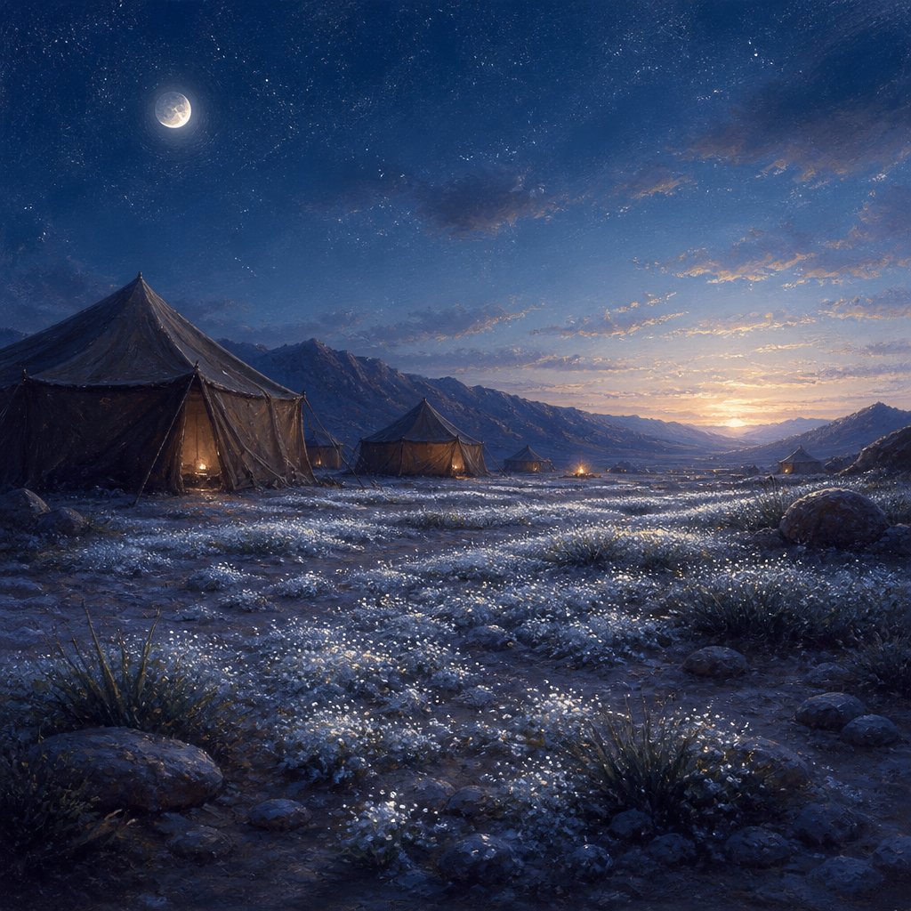 "And when the dew fell upon the camp in the night, the manna fell upon it." - Numbers 11:{verse.verse_number}