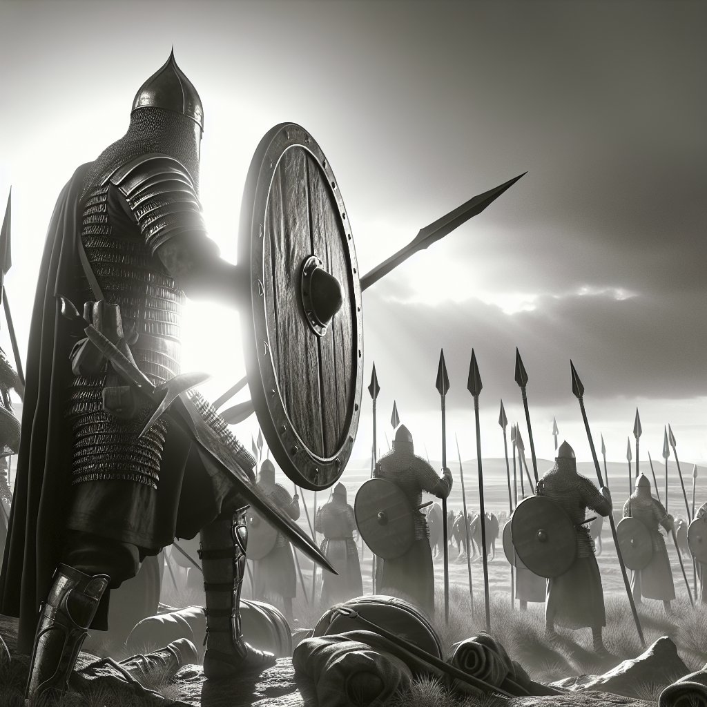Jeremiah 46:3 - "Order ye the buckler and shield, and draw near to battle."