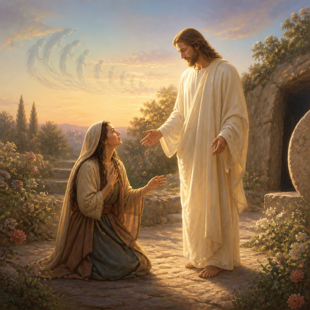 "¶ Now when Jesus was risen early the first day of the week, he appeared first to Mary Magdalene, out of whom he had cast seven devils." - Mark 16:{verse.verse_number}