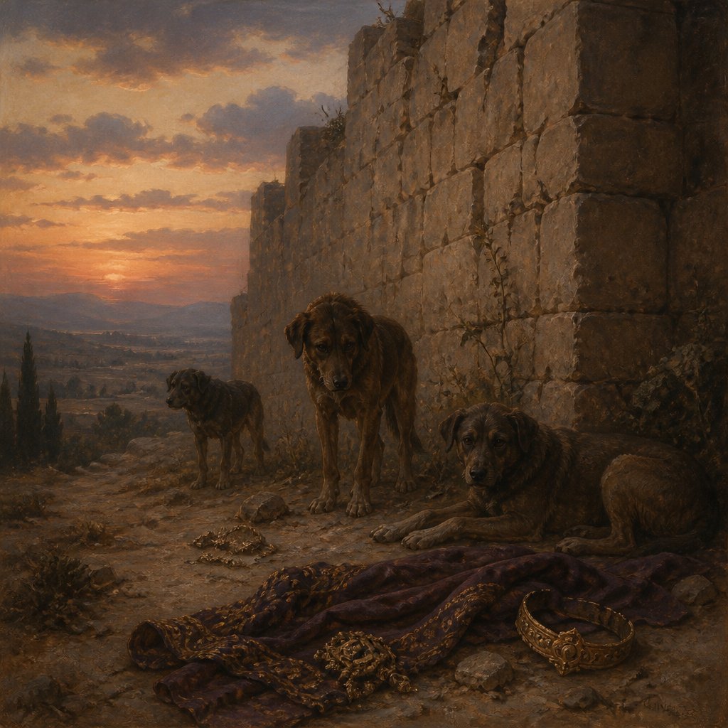 "And of Jezebel also spake the LORD, saying, The dogs shall eat Jezebel by the wall of Jezreel." - 1 Kings 21:23