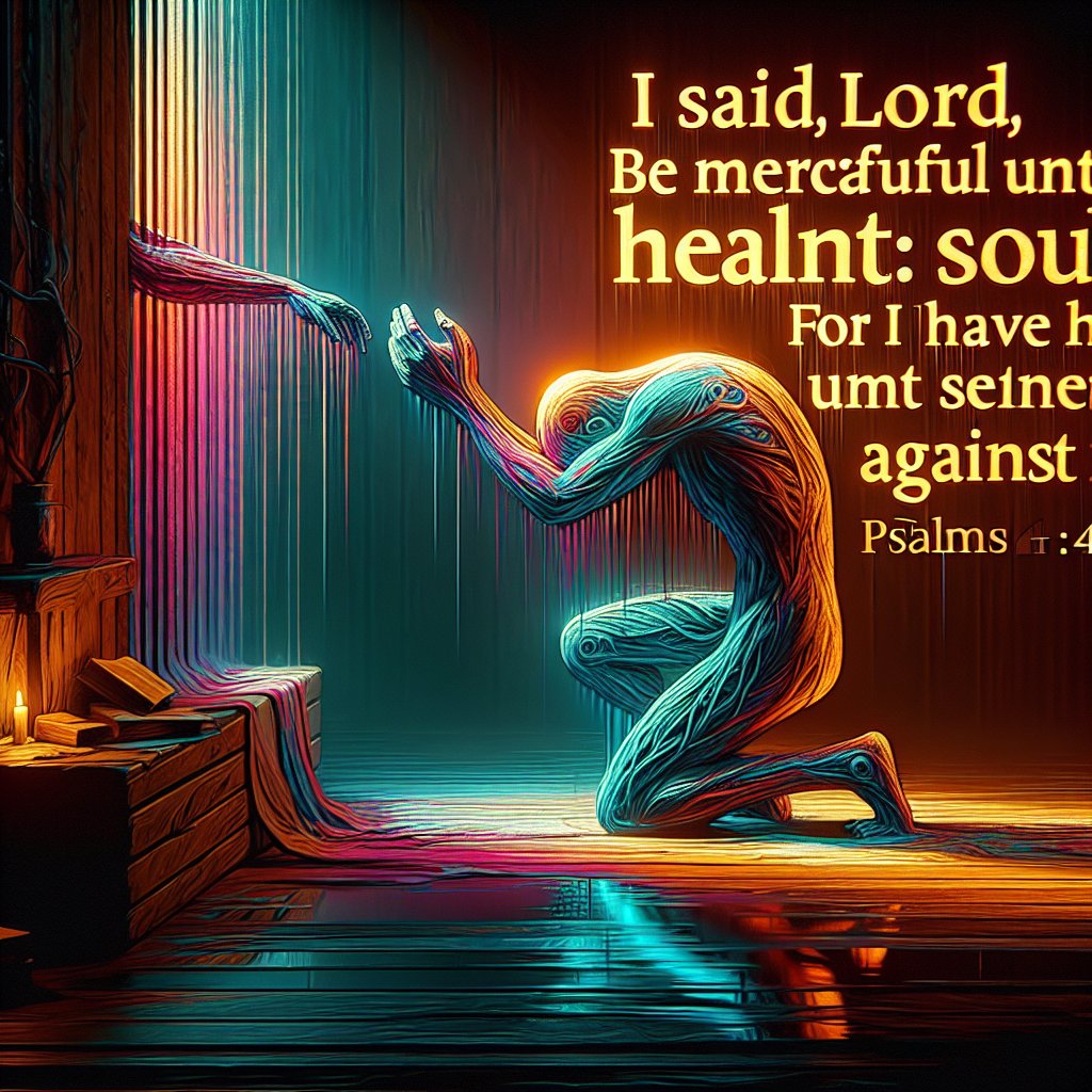 Psalms 41:4 - "I said, LORD, be merciful unto me: heal my soul; for I have sinned against thee."