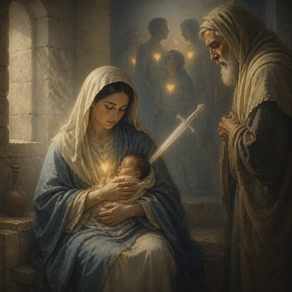 "(Yea, a sword shall pierce through thy own soul also,) that the thoughts of many hearts may be revealed." - Luke 2:35