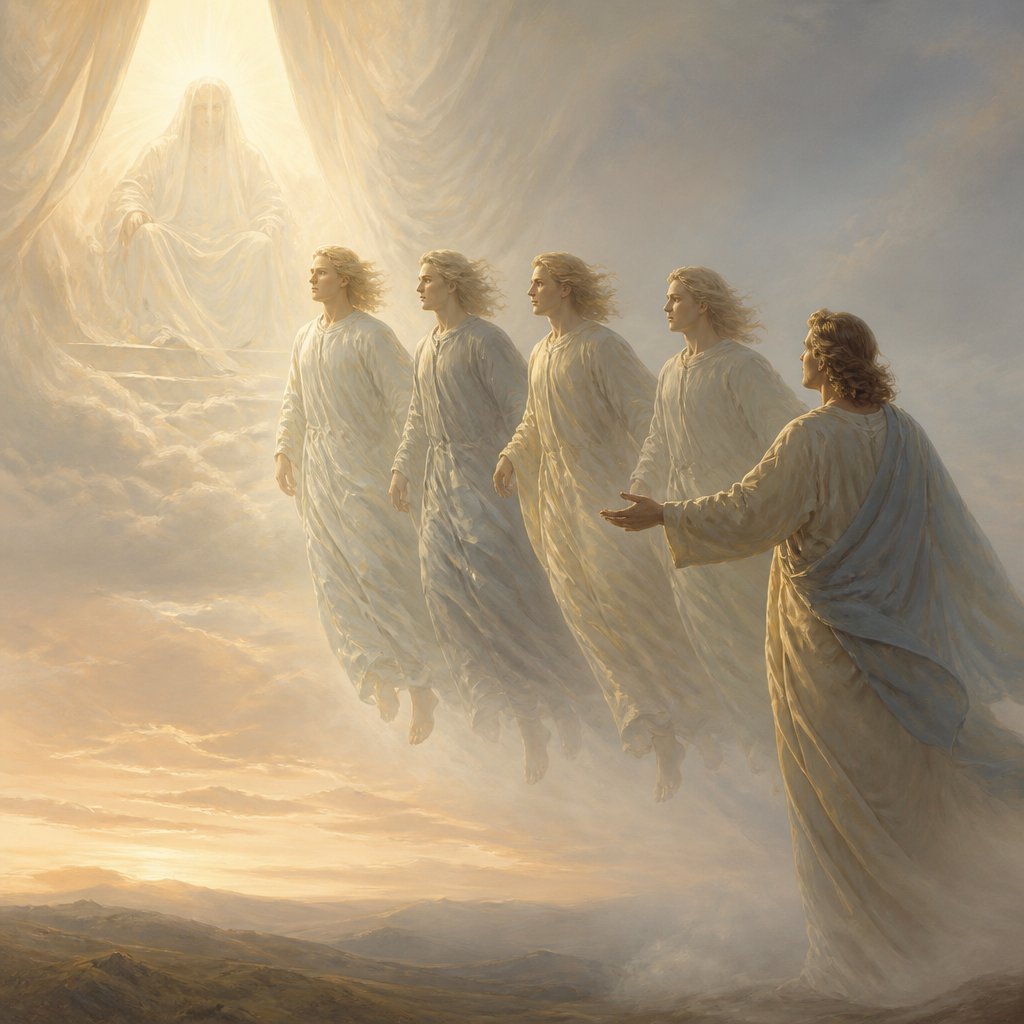"And the angel answered and said unto me, These are the four spirits of the heavens, which go forth from standing before the Lord of all the earth." - Zechariah 6:{verse.verse_number}