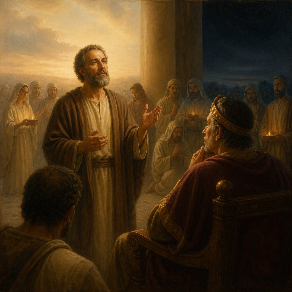 "Unto which promise our twelve tribes, instantly serving God day and night, hope to come. For which hope’s sake, king Agrippa, I am accused of the Jews." - Acts 26:{verse.verse_number}