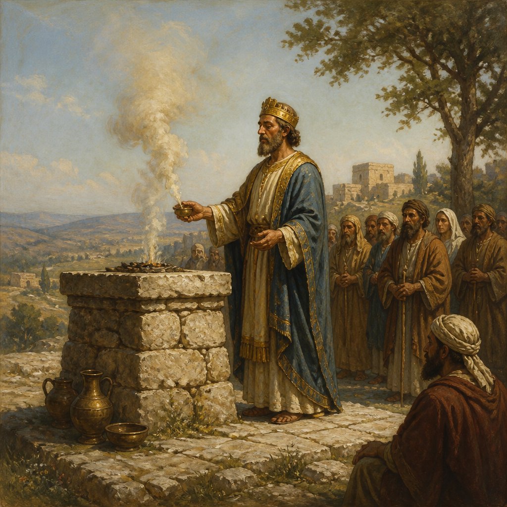 "So he offered upon the altar which he had made in Beth-el the fifteenth day of the eighth month, even in the month which he had devised of his own heart; and ordained a feast unto the children of Israel: and he offered upon the altar, and burnt incense." - 1 Kings 12:33