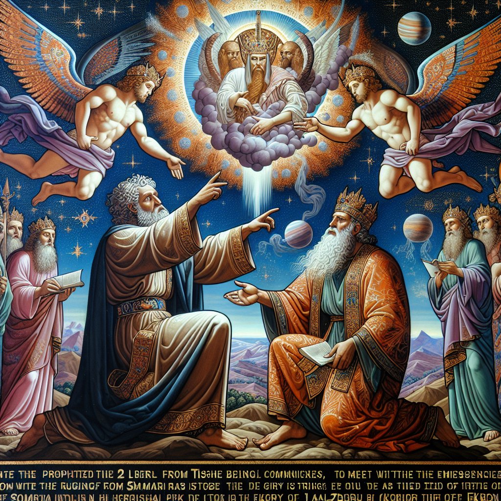 2 Kings 1:3 - "But the angel of the LORD said to Elijah the Tishbite, Arise, go up to meet the messengers of the king of Samaria, and say unto them, Is it not because there is not a God in Israel, that ye go to enquire of Baal-zebub the god of Ekron?"