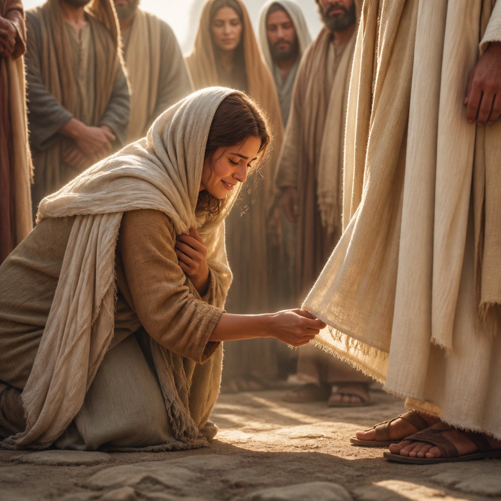 "And straightway the fountain of her blood was dried up; and she felt in her body that she was healed of that plague." - Mark 5:{verse.verse_number}