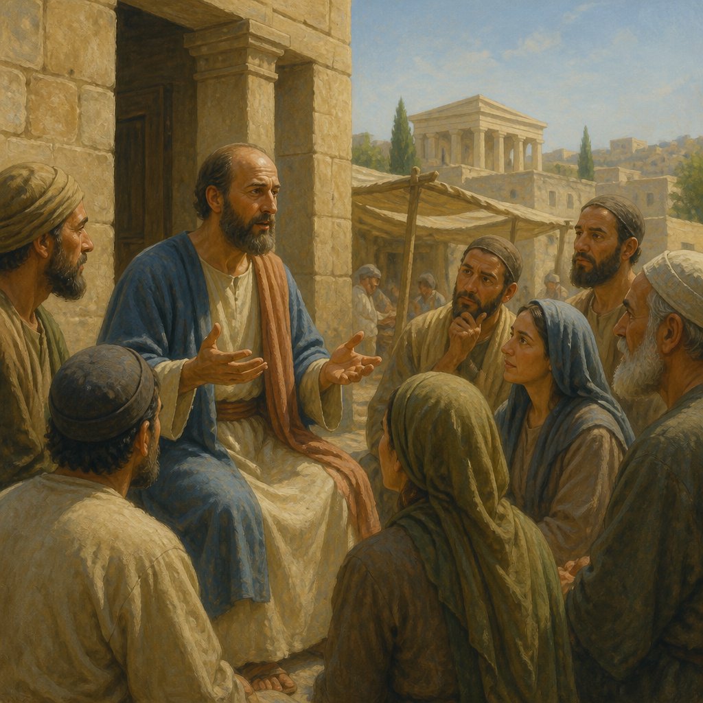 "Therefore disputed he in the synagogue with the Jews, and with the devout persons, and in the market daily with them that met with him." - Acts 17:{verse.verse_number}