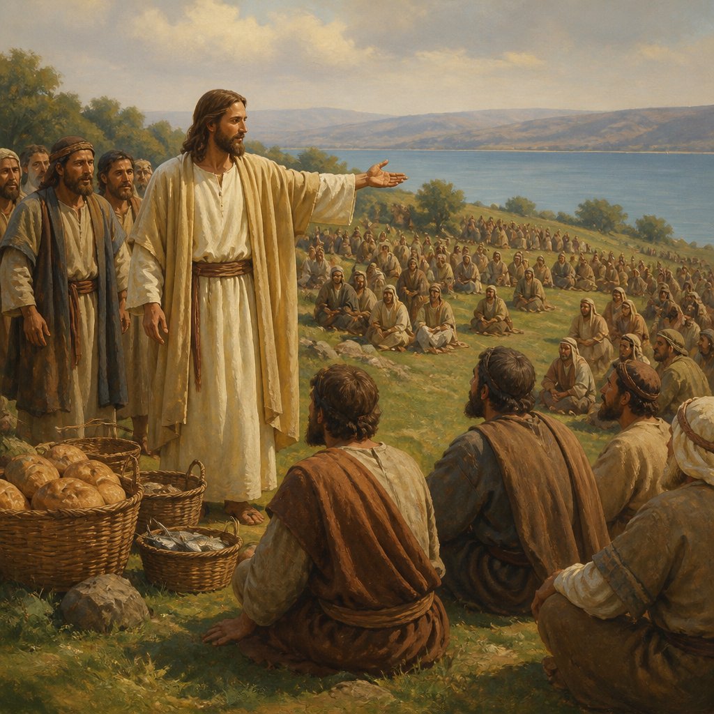 "And Jesus said, Make the men sit down. Now there was much grass in the place. So the men sat down, in number about five thousand." - John 6:10
