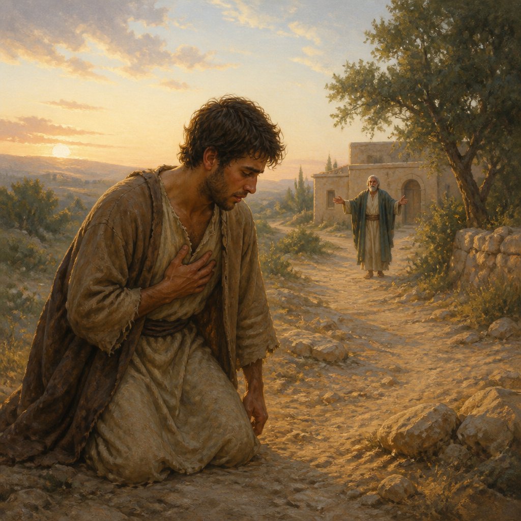"I will arise and go to my father, and will say unto him, Father, I have sinned against heaven, and before thee," - Luke 15:18