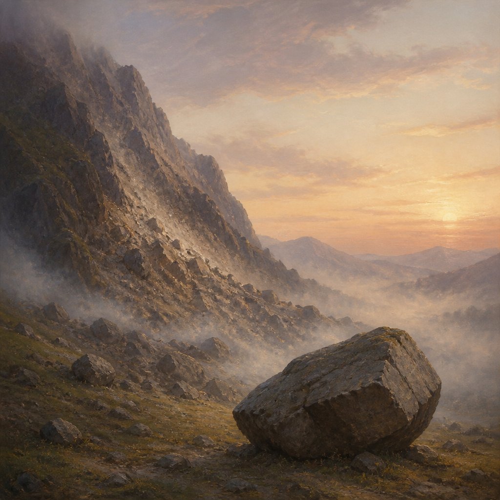 "And surely the mountain falling cometh to nought, and the rock is removed out of his place." - Job 14:18
