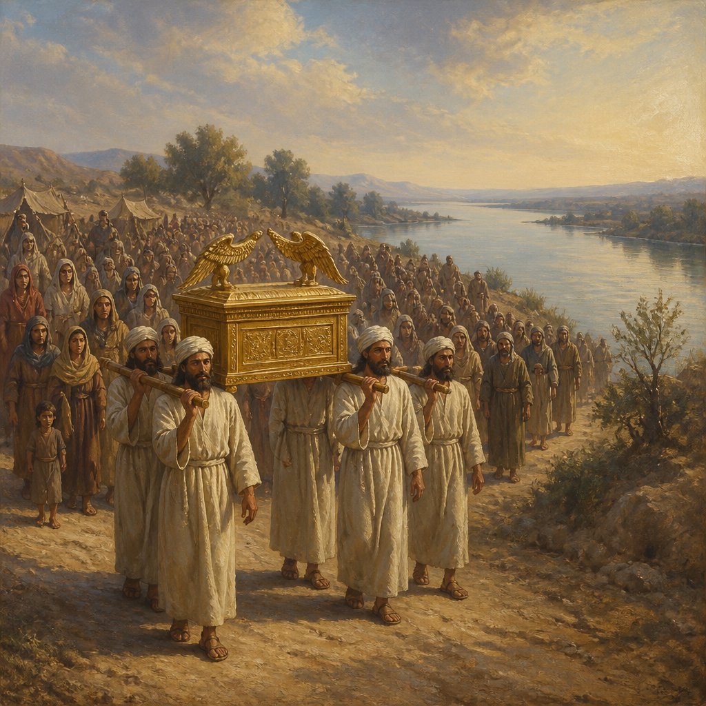 "And they commanded the people, saying, When ye see the ark of the covenant of the LORD your God, and the priests the Levites bearing it, then ye shall remove from your place, and go after it." - Joshua 3:3