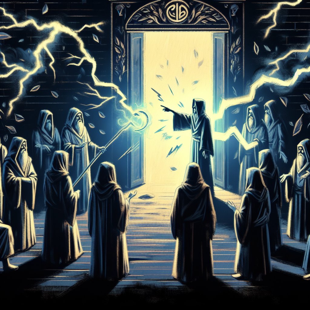 Job 13:10 - "He will surely reprove you, if ye do secretly accept persons."
Visual interpretation of the verse Job 13:10 - 'He will surely reprove you, if ye do secretly accept persons.' as a digital artwork. The scene could display the concept of accepting personas 'secretly' by drawing shadows or hidden figures. There could be an aura of reproof through elements such as lightning or through stern expressions on involved characters. Emphasize on the contrast between the darkness 'secret acceptance' and the bright light of 'reproof'. Please maintain a balance between abstract and representational art.