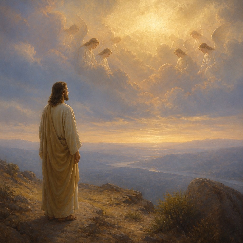 "¶ But of that day and that hour knoweth no man, no, not the angels which are in heaven, neither the Son, but the Father." - Mark 13:{verse.verse_number}