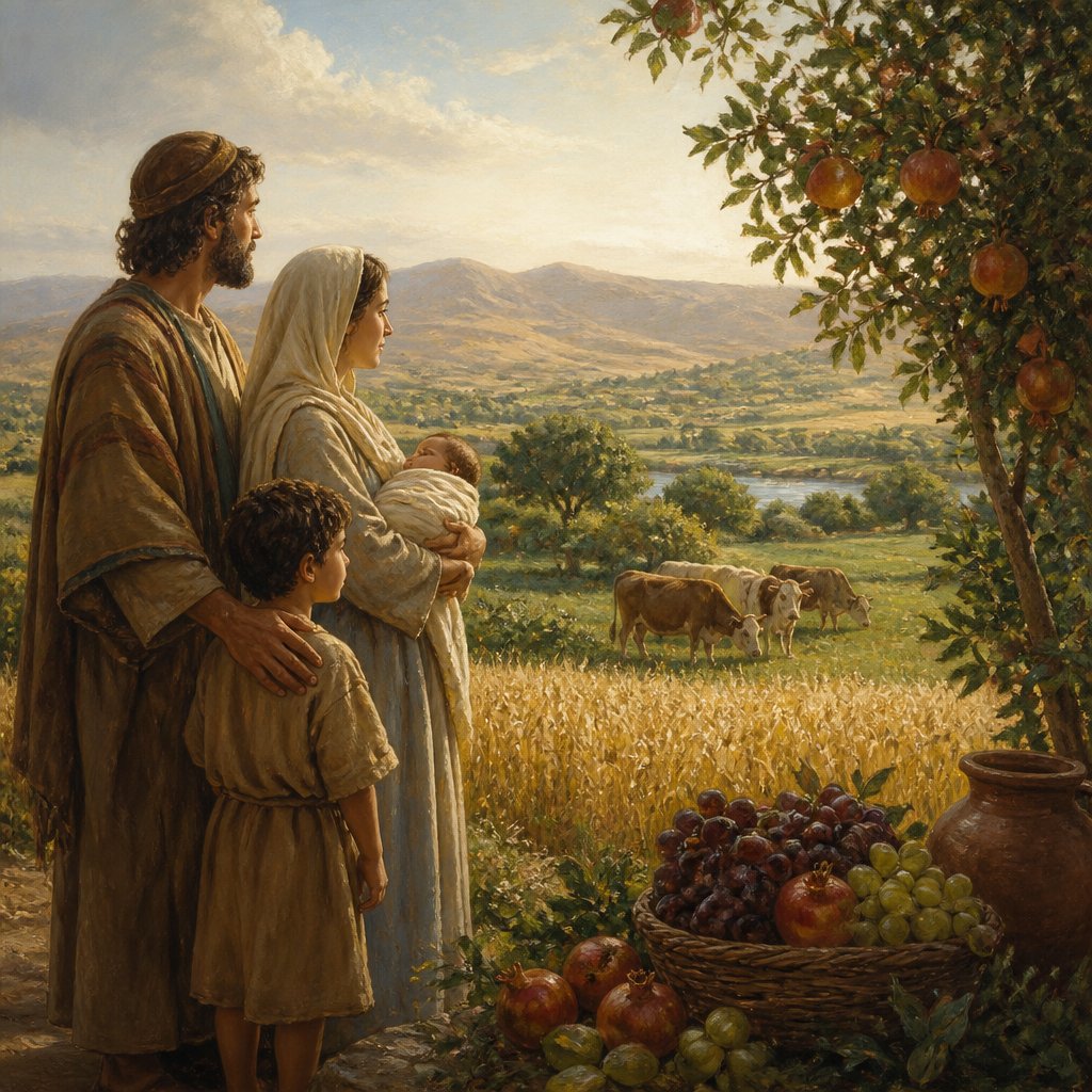 "And the LORD shall make thee plenteous in goods, in the fruit of thy body, and in the fruit of thy cattle, and in the fruit of thy ground, in the land which the LORD sware unto thy fathers to give thee." - Deuteronomy 28:{verse.verse_number}