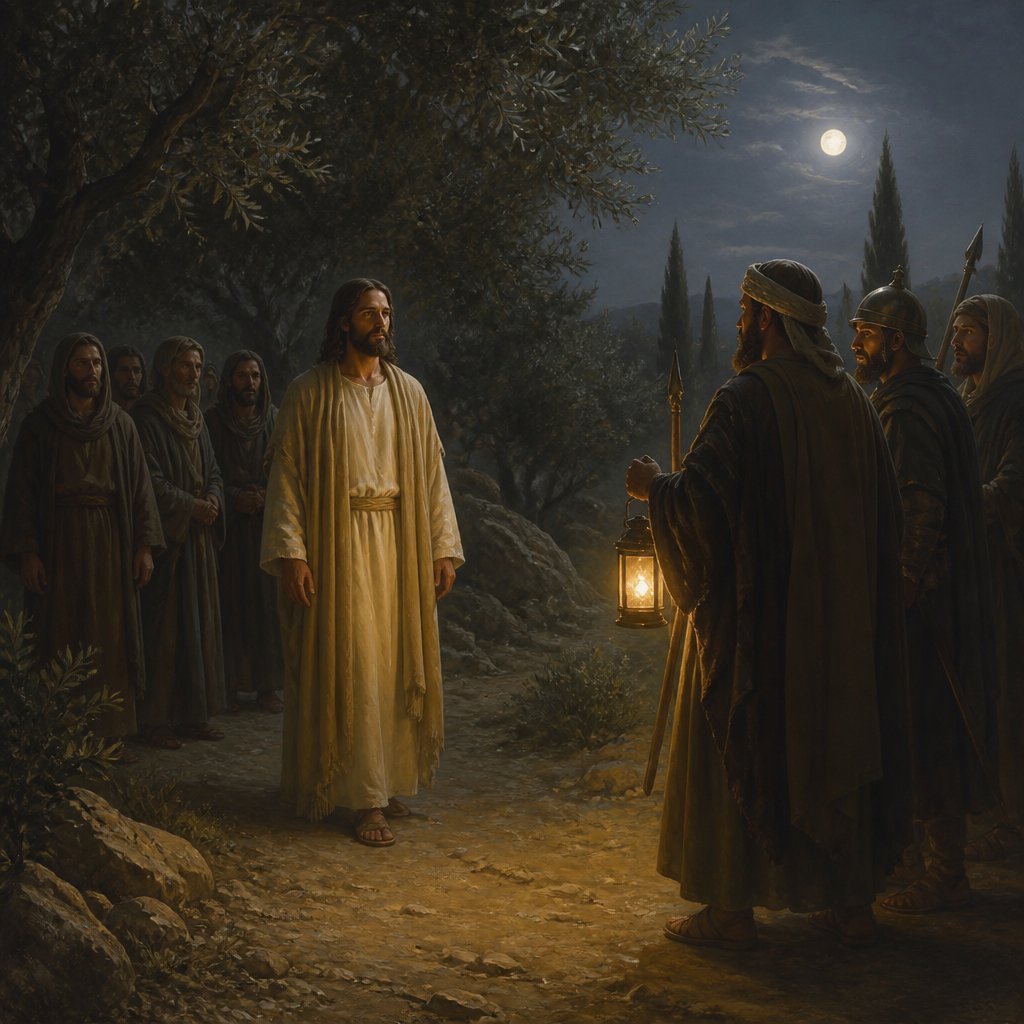 "Jesus therefore, knowing all things that should come upon him, went forth, and said unto them, Whom seek ye?" - John 18:{verse.verse_number}
