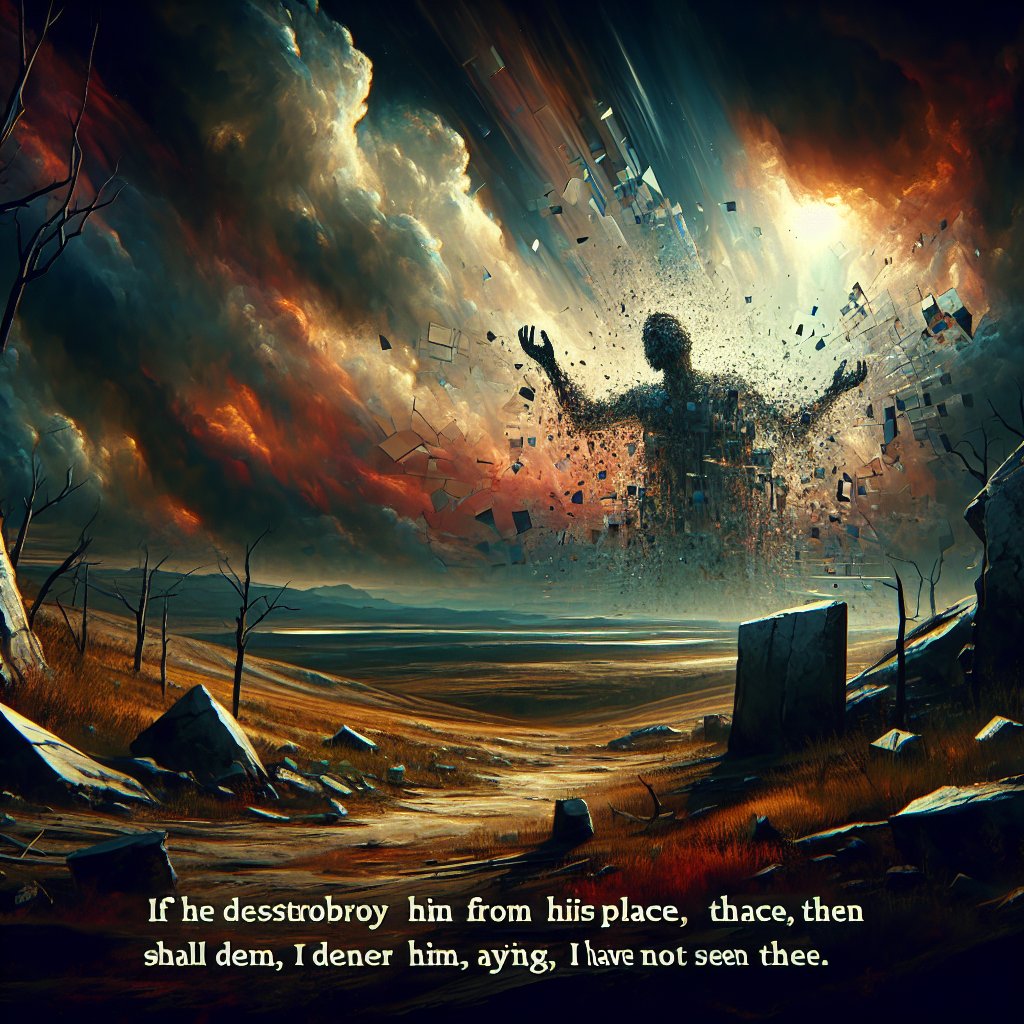 Job 8:18 - "If he destroy him from his place, then it shall deny him, saying, I have not seen thee."