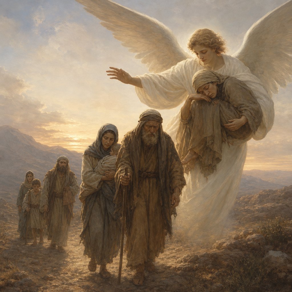 "In all their affliction he was afflicted, and the angel of his presence saved them: in his love and in his pity he redeemed them; and he bare them, and carried them all the days of old." - Isaiah 63:{verse.verse_number}