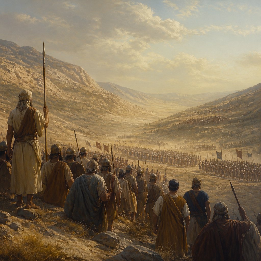 "And they pitched one over against the other seven days. And so it was, that in the seventh day the battle was joined: and the children of Israel slew of the Syrians an hundred thousand footmen in one day." - 1 Kings 20:{verse.verse_number}