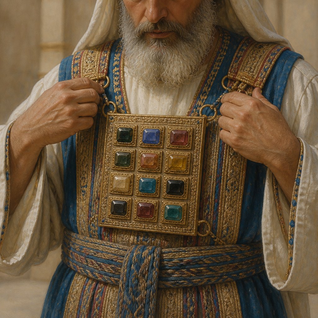 "And they shall bind the breastplate by the rings thereof unto the rings of the ephod with a lace of blue, that it may be above the curious girdle of the ephod, and that the breastplate be not loosed from the ephod." - Exodus 28:28