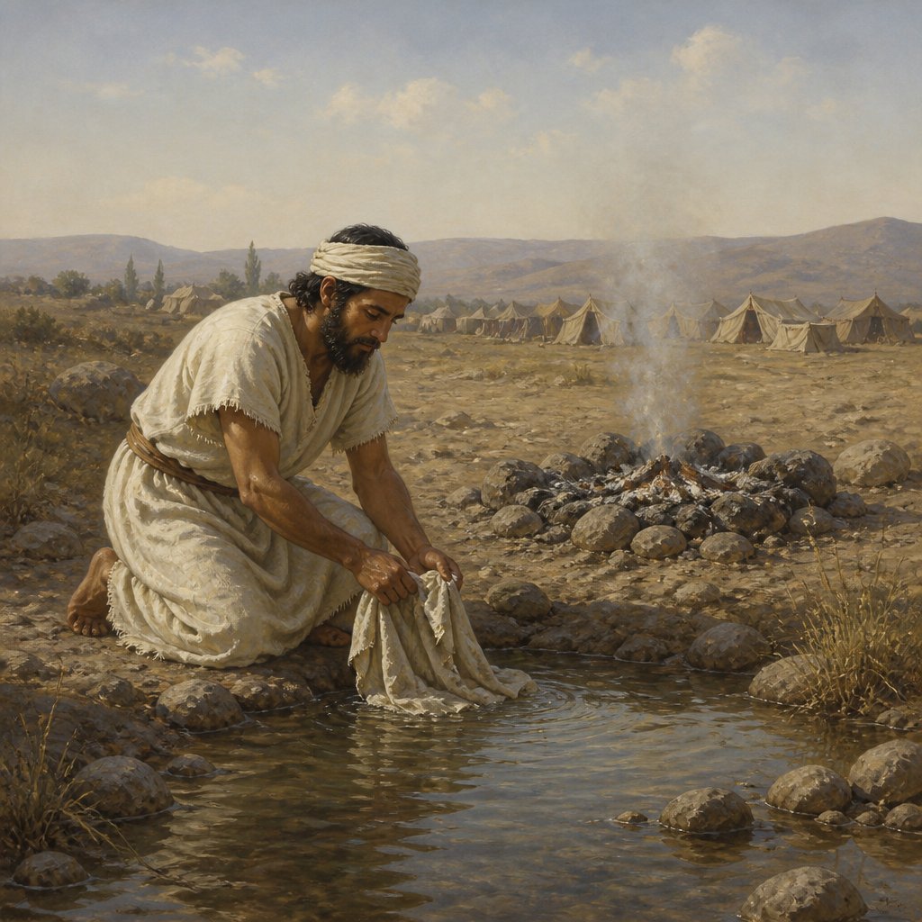"And he that burneth them shall wash his clothes, and bathe his flesh in water, and afterward he shall come into the camp." - Leviticus 16:{verse.verse_number}