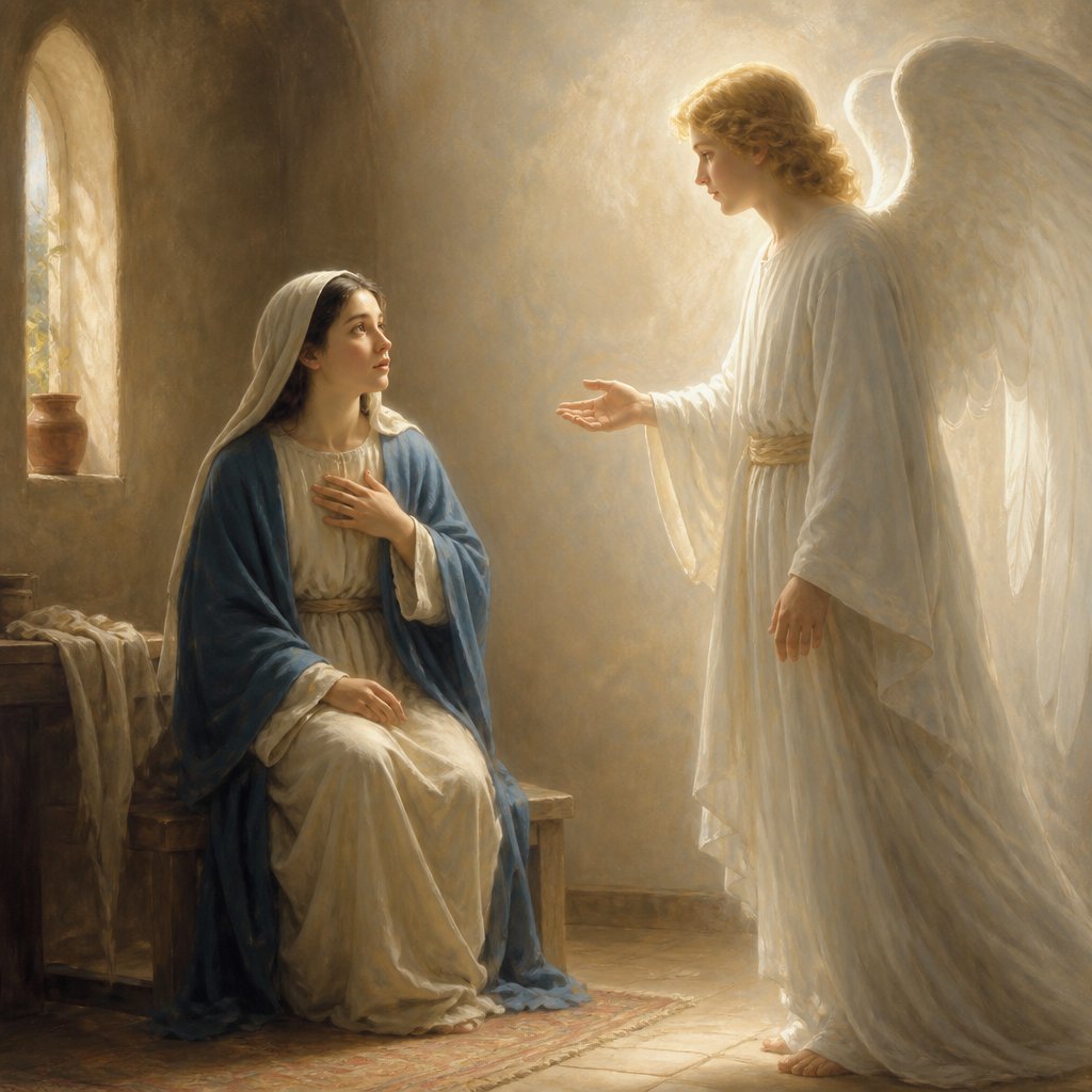 "Then said Mary unto the angel, How shall this be, seeing I know not a man?" - Luke 1:{verse.verse_number}