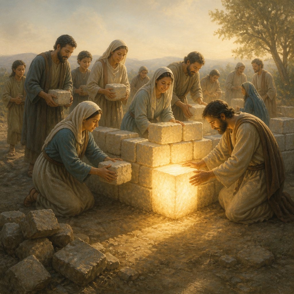 "As you come to him, the living Stone—rejected by humans but chosen by God and precious to him— you also, like living stones, are being built into a spiritual house to be a holy priesthood, offering spiritual sacrifices acceptable to God through Jesus Christ." - 1 Peter 2:4-5