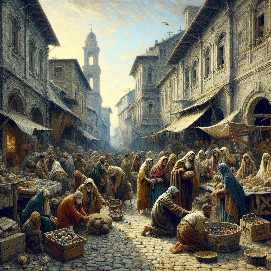 All her people groan | Bible Art