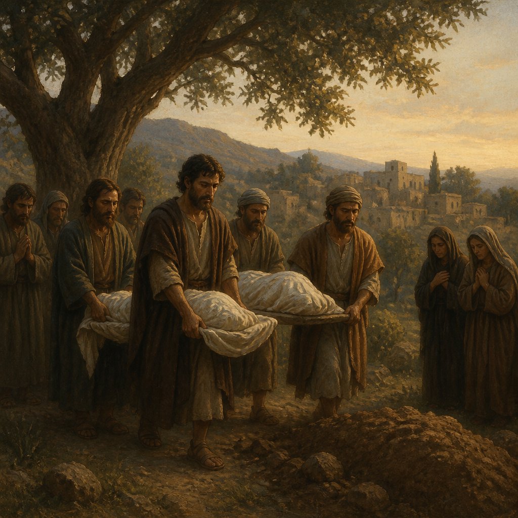 "They arose, all the valiant men, and took away the body of Saul, and the bodies of his sons, and brought them to Jabesh, and buried their bones under the oak in Jabesh, and fasted seven days." - 1 Chronicles 10:{verse.verse_number}