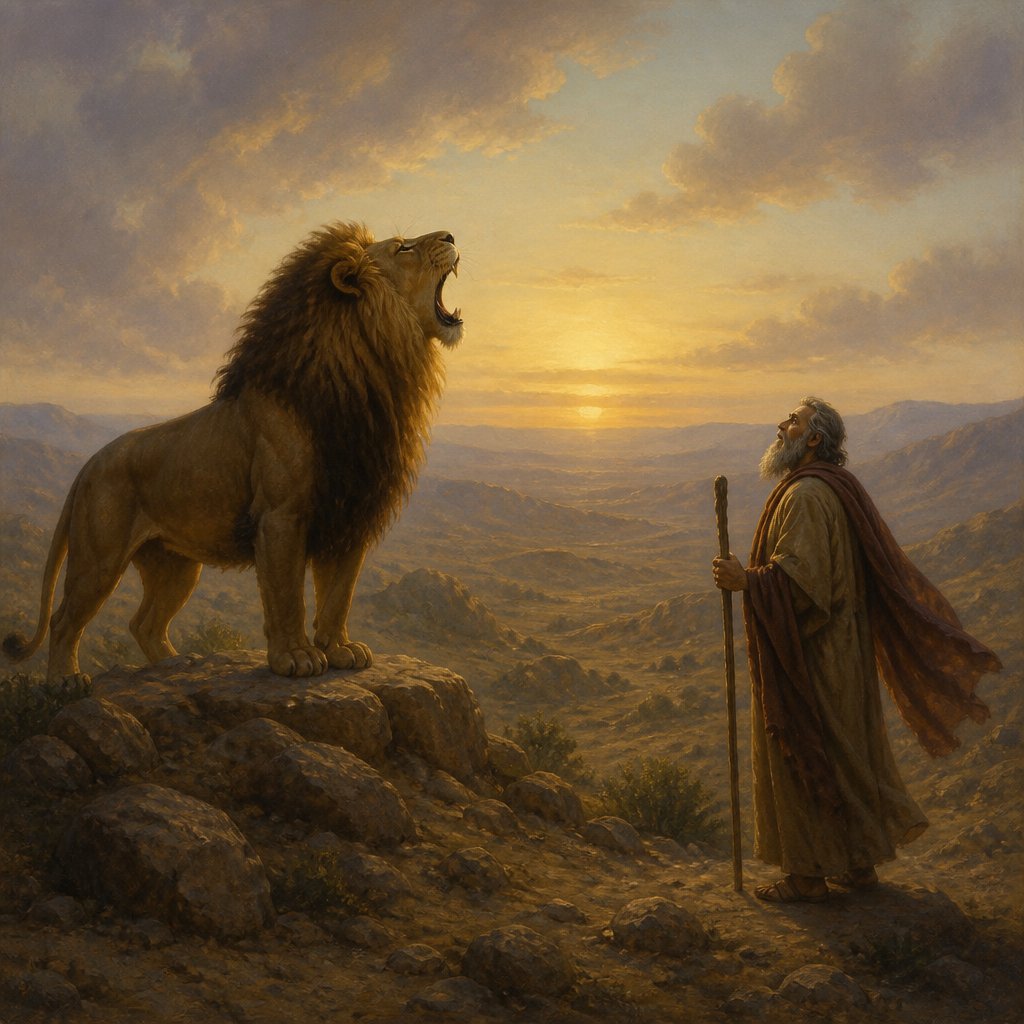 "The lion hath roared, who will not fear? the Lord GOD hath spoken, who can but prophesy?" - Amos 3:{verse.verse_number}
