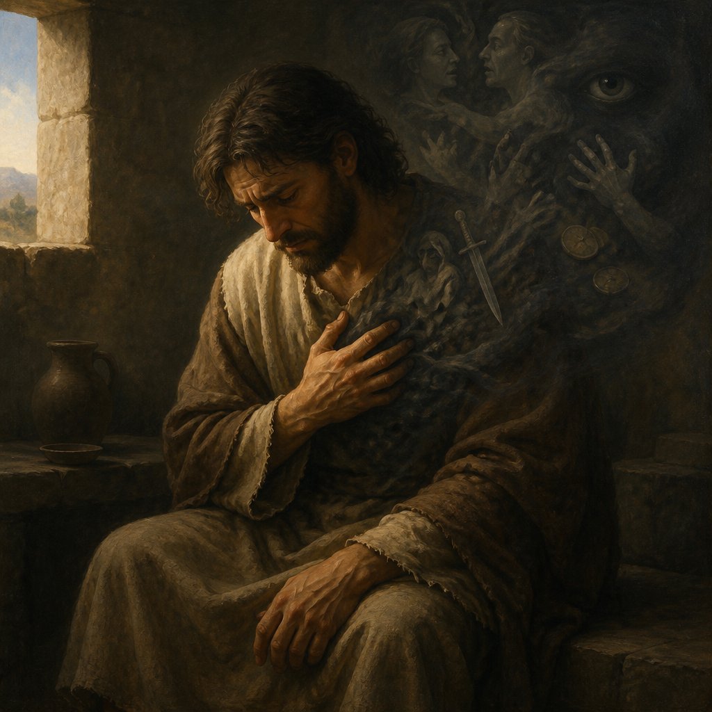"For from within, out of the heart of men, proceed evil thoughts, adulteries, fornications, murders, thefts, covetousness, wickedness, deceit, lasciviousness, an evil eye, blasphemy, pride, foolishness: All these evil things come from within, and defile the man." - Mark 7:{verse.verse_number}