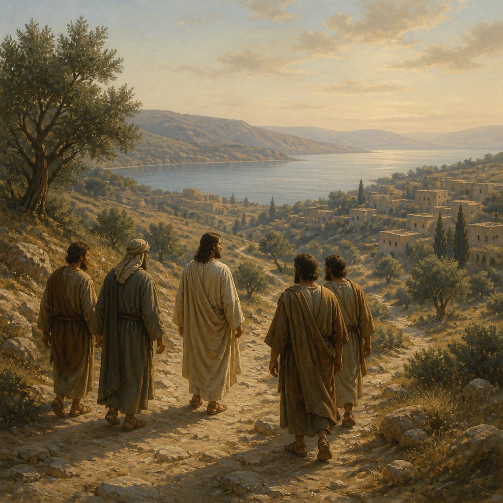 "¶ And again, departing from the coasts of Tyre and Sidon, he came unto the sea of Galilee, through the midst of the coasts of Decapolis." - Mark 7:31