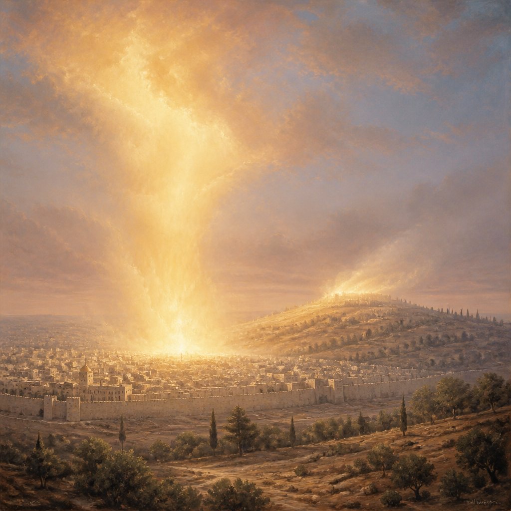 "And the glory of the LORD went up from the midst of the city, and stood upon the mountain which is on the east side of the city." - Ezekiel 11:{verse.verse_number}