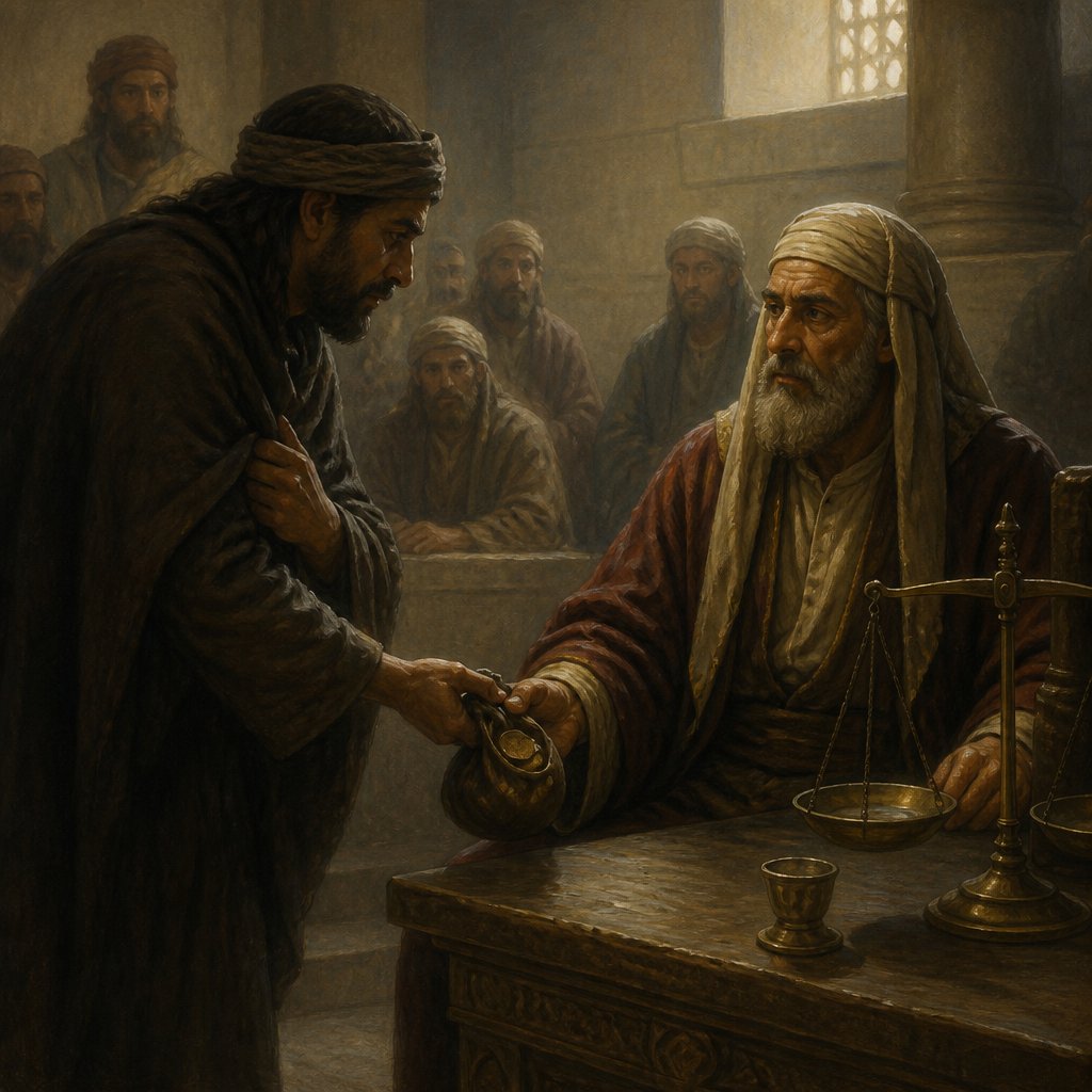 "A wicked man taketh a gift out of the bosom to pervert the ways of judgment." - Proverbs 17:23