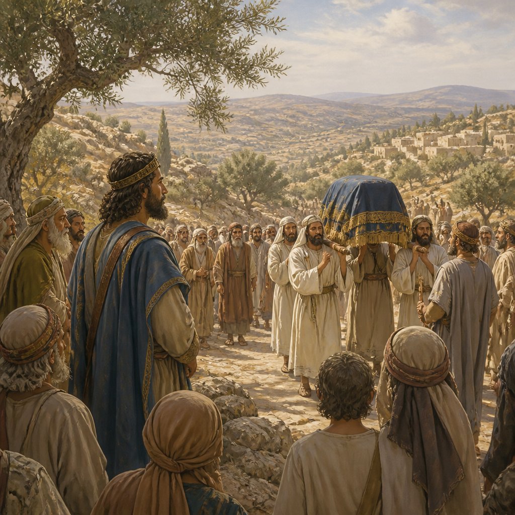 "So David gathered all Israel together, from Shihor of Egypt even unto the entering of Hemath, to bring the ark of God from Kirjath-jearim." - 1 Chronicles 13:{verse.verse_number}
