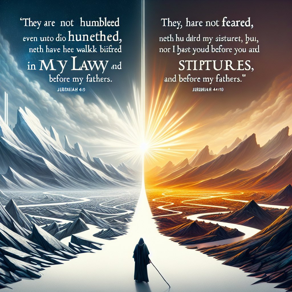Jeremiah 44:10 - "They are not humbled even unto this day, neither have they feared, nor walked in my law, nor in my statutes, that I set before you and before your fathers."
