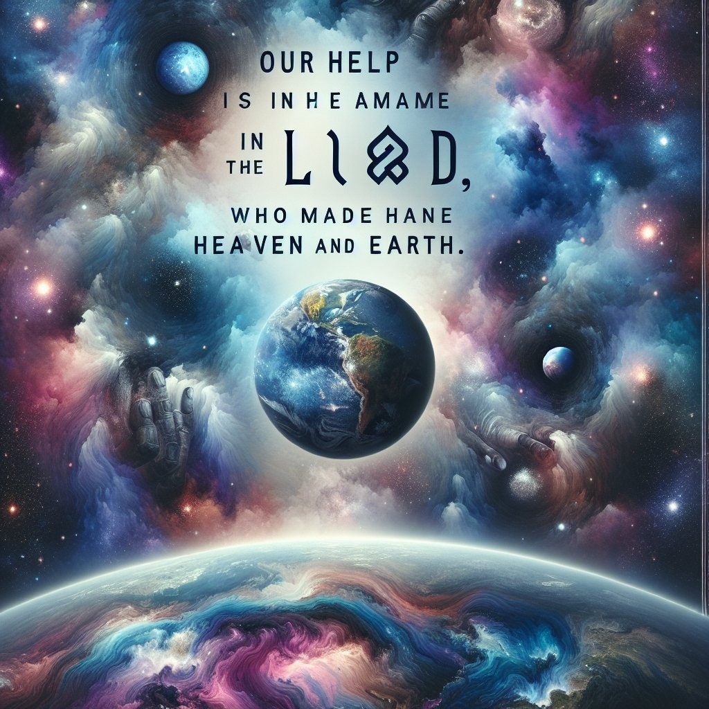 Psalms 124:8 - "Our help is in the name of the LORD, who made heaven and earth."