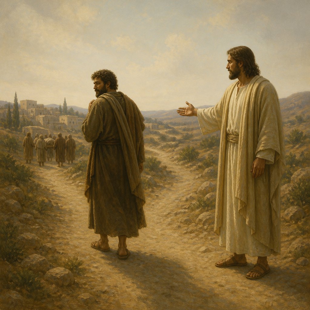 "And he said unto another, Follow me. But he said, Lord, suffer me first to go and bury my father." - Luke 9:{verse.verse_number}